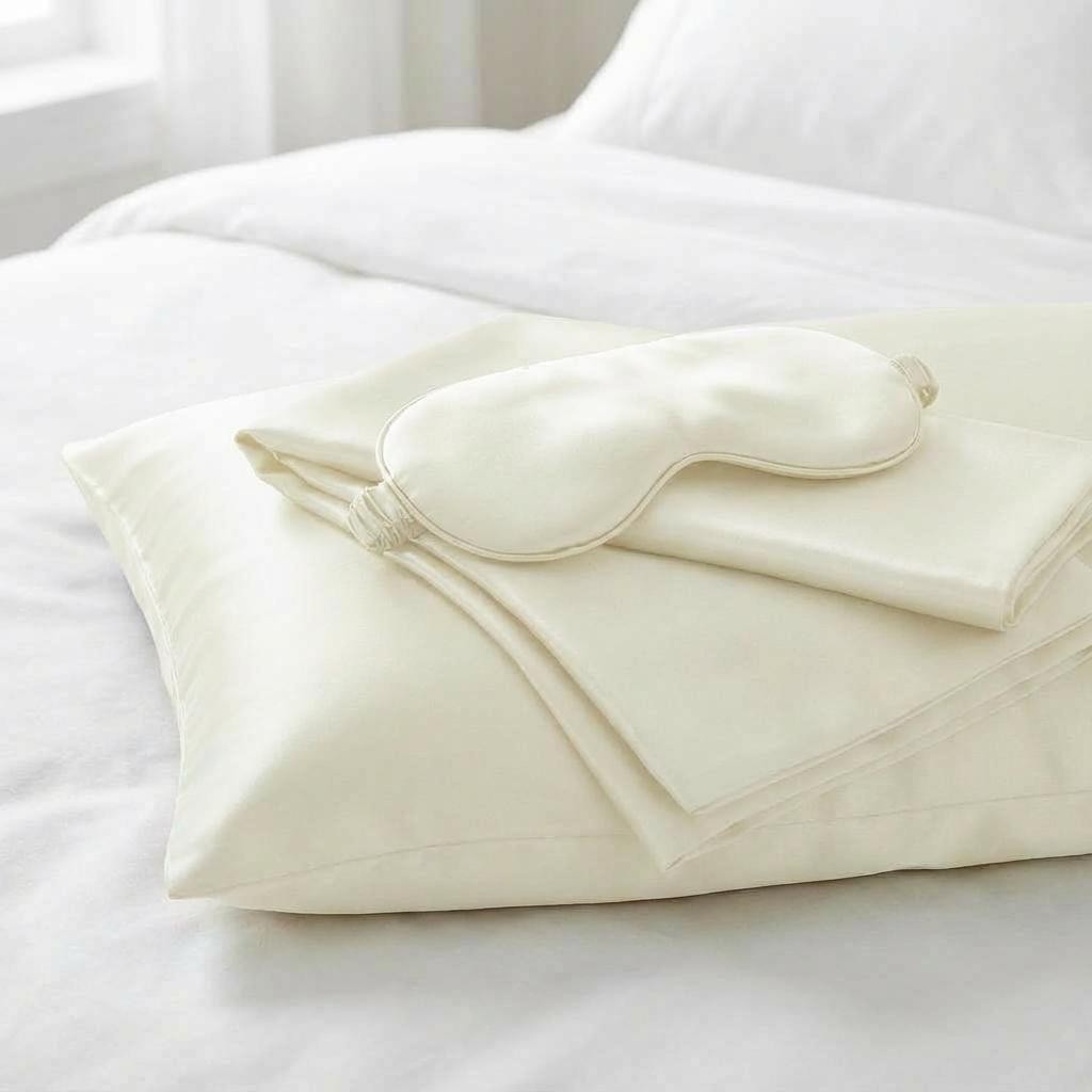 2x Silk Deep Sleep Masks + 2x Pillow cases